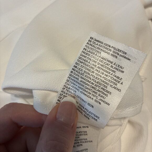 H&M White Black Long Sleeve Button Down Blouse Top 2 Xs - Picture 5 of 5